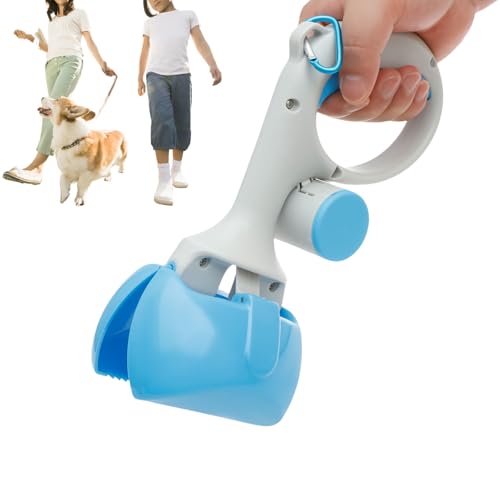 Hundekotsammler Große Mittelgroße und Kleine, 24x12,5cm, Hundekotschaufel mit Ergonomischer, Bequemer Griff, Sägezahn Große Kapazität (Blau) von Gatphy