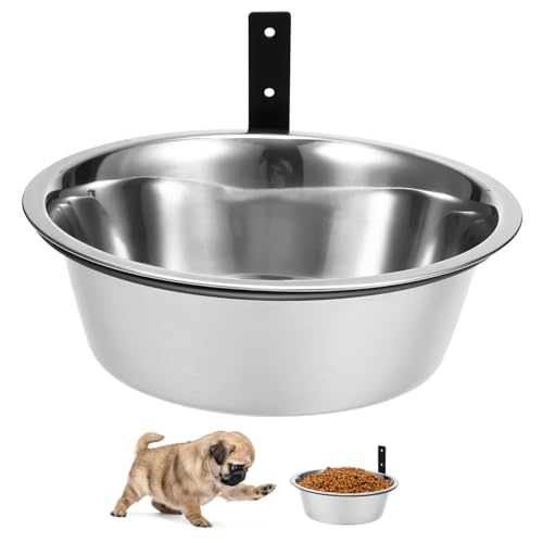 Gatuida 1 Satz Erhöhter Hundenapf Wand-hundenapf Hundefutternapf Hoch Gekippt Montierter Hundenapf Hündchen Schüssel Hundefutternäpfe Für Große Hunde Wasser Einzel Rostfreier Silber von Gatuida