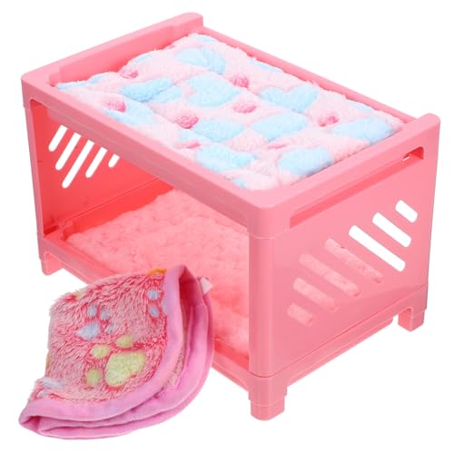 Gatuida 1 Satz Kleintierbett für Meerschweinchen und Hamster Abnehmbare Multifunktionale Kuschelhöhle mit Matten und Decken Doppelstöckig Schlafen Zufällige Farbe Zufällige Farbe von Gatuida