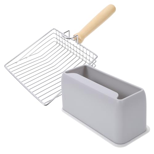 Gatuida 1 Satz Schaufel für Katzenstreu Puzzle Katzenkratzer Katzenbaum katzenklo zubehör für Katzenbesitzer Katzenschaufel für KOT Metallstreu Scoop Rostfreier Stahl Dark Grey von Gatuida