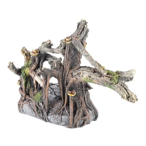 Gatuida 1 Stück Simulierte Strauchdekorationen künstliche Pflanzen Aquarium Kunstpflanzen Aquarium Fisch Koralle Baumstamm für Aquarien Sonnenplattform für Bartagamen Mini-Statue aus Harz von Gatuida