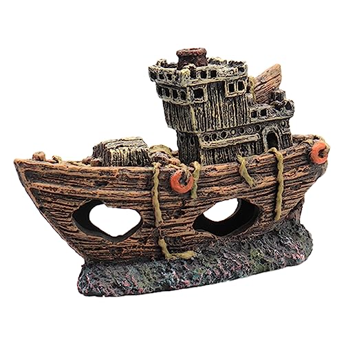 Gatuida 1 Stück Simuliertes Mini-Piratenschiff Dekorationen Für Piratenfischbecken Aquarium Klein Höhle Dekorationen Für Aquarien Ornament Aquariendekoration Aquarienverzierung von Gatuida
