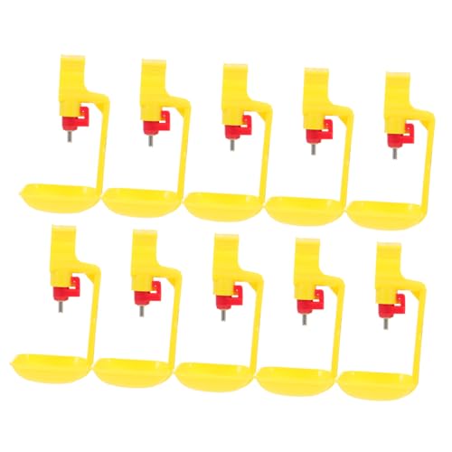 Gatuida 10 Stück Automatische Tränke für Hühner klein Spender Trinker Tank geflügel tränke Geflügeltränke Wasserbehälter für Hähnchen Automatische Wassernippel für Hühner Plastik Yellow von Gatuida