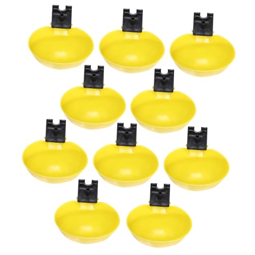 Gatuida 10 Stück Pigeon Chicken Trinkbrunnen Futtertrog Für Hühner Automatisches Huhn Automatische Geflügeltränke Wasserbecher Für Geflügel Trinker Käfig Hühnerfutter Taube Plastik Yellow von Gatuida