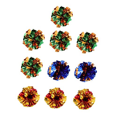 Gatuida 10 Stück Teiliges Katzenspielzeug Crinkle Bälle Leichte Interaktive Katzenbälle mit Geräuschfunktion Zufällige Farben Fördert und Bewegung Sicher und Langlebig für Zufällige Farbe von Gatuida