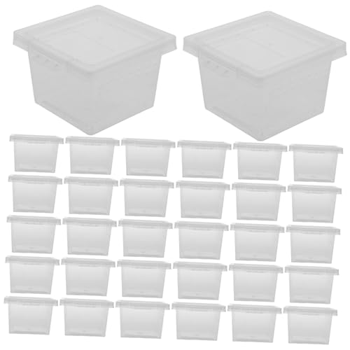 Gatuida 100 Stück Boxen Futterbox Für Haustiere Klein Reptiliengehäuse Schildkröte Zucht Insekt Inkubator Tank Fütterung Schlange Futterboxen Frettchenkäfig Spinne Transparent Pp von Gatuida