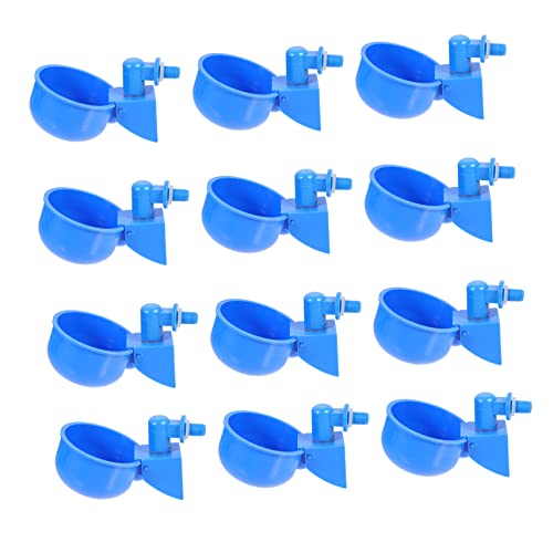 Gatuida 12 Stück Hühnerwasserschale Geschirr Container Hühnerversorgung Hühner-Trinkbecher automatische Zuführung Wasserspender für Hühner austauschbare Tränke Taubenschale Plastik Blue von Gatuida