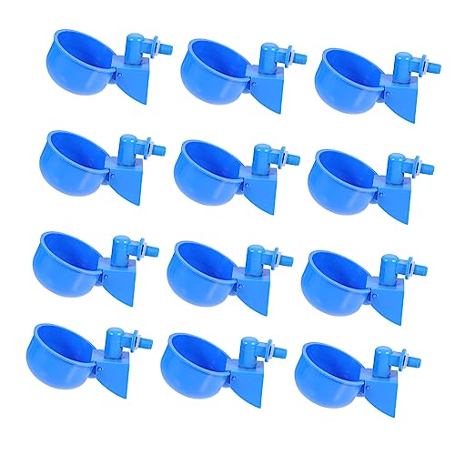 Gatuida 12 Stück Hühnerwasserschale Hühnerfutter Selber Machen Vogel Wasserbecher Futterspender Automatischer Wasserspender Hühnerversorgung System Trinker Geflügel Blue Plastik von Gatuida