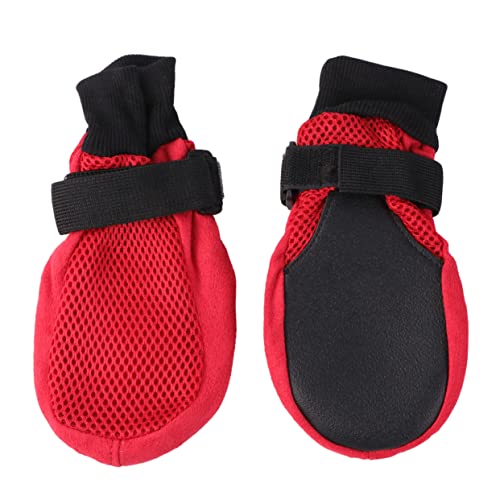 Gatuida 1Satz Atmungsaktive Mesh Hundeschuhe mit Rutschfester Sohle Rot für Optimale Pfotenschutz und im Freien für Hunde und Welpen Gatuida 1Satz Atmungsaktive Mesh Hundeschuhe mit Rutschfester Sohle Rot für Optimale Pfotenschutz und im Freien für Hunde und Welpen von Gatuida