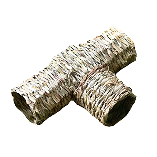 Gatuida 1Stück Hamster Tunnel Aus Naturmaterial Haustiernest Für Hamster Hamsternest Mit Grass Design Für Kleintiere Und Nager Natürliches Hamsterhaus von Gatuida