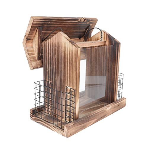 Gatuida 1Stück Hölzerner Vogel Feeder Für Außenbereich Und Hängend Für Fütterung Von Wildvögeln Fütterungsschale Aus Hochwertigem Holz von Gatuida
