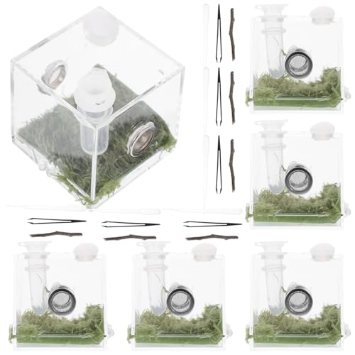 Gatuida 2 Sets Springspinnen Zuchtbox Transparentes Haustiergehege Tiergehege Outdoor Puzzle Critter Aquarium Reptiliengehege Brüterei Reptilien Wasserschale Terrarium Kit Acryl von Gatuida