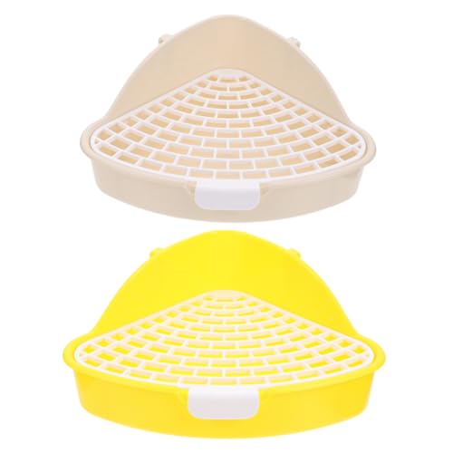 Gatuida 2 Stück Detachable Plastik Haustier Toilette Ecketoilette mit Großem Fassungsvermögen und Abgerundeten Kanten für Kaninchen Meerschweinchen Hamster Anti leck Design für Saubere von Gatuida