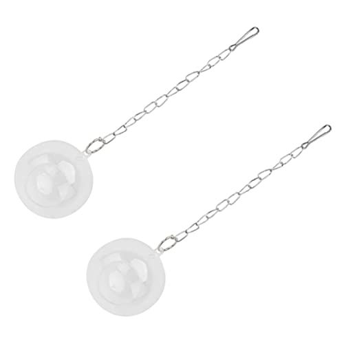 Gatuida 2 Stück Fütterungsball Käfig Vogelspielzeug Futterautomat für Haustiere Krähe Papagei Hühner Birdcage Bird cage Hamster Futterspender Futter hängende Schale Acryl Weiß von Gatuida