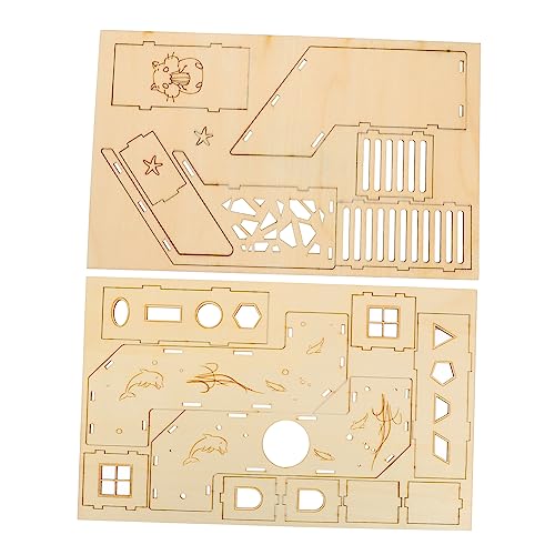 Gatuida 2 Stück Hamster Teiliges Holz Tunnel Kreativer Haustiertunnel und Versteckhaus Kleintier Sportspielzeug für Hamster Mäuse und Kleine Nager Spiel und Ruheplattform Käfig Zubehör von Gatuida