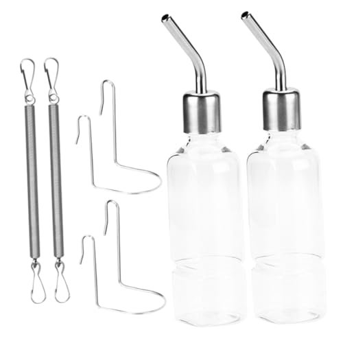 Gatuida 2 Stück Hamster Trinkflasche Hängend Wasserspender Auslaufsicher Edelstahl Kugelventil für Kaninchen Meerschweinchen Chinchilla Squirrel Haustiere von Gatuida