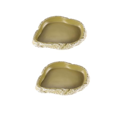 Gatuida 2 Stück Haustier Fütterungsplatte Resin Futter und Wasserschale für Reptilien Zuchttablett für Schildkröten Geckos und Schlangen Gatuida 2 Stück Haustier Fütterungsplatte Resin Futter und Wasserschale für Reptilien Zuchttablett für Schildkröten Geckos und Schlangen von Gatuida