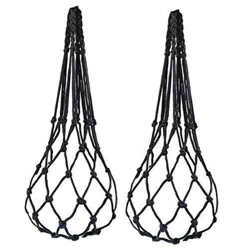 Gatuida 2 Stück Hühnerfutternetz Snack-Hängetasche Hühnerzubehör Kolibri füttern Hähnchen-Gemüsehalter Kletternetz für Papageienvögel Papageien suchen nach Nylon Black von Gatuida