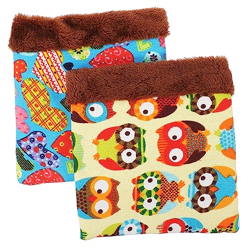Gatuida 2 Stück Kleintier Schlafsack Bequeme Hamster Schlafunterlage Warmes und Winddichtes Schlafhaus für Meerschweinchen Zuckergleiter und Andere Kleintiere für Käfige und Unterwegs von Gatuida