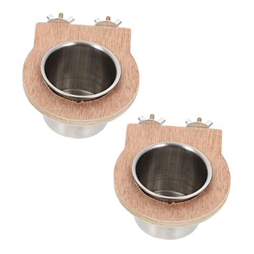Gatuida 2 Stück Papagei Futterschalen aus mit Holzablage Futter und Wassernapf für Vögel für Käfige und Gatuida 2 Stück Papagei Futterschalen aus mit Holzablage Futter und Wassernapf für Vögel für Käfige und von Gatuida