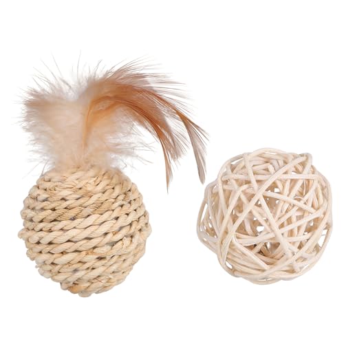 Gatuida 2 Stück Strohglocke Doppelkugel Katzen Interaktive Spielzeuge Bälle Für Katzen Cat Chase - Produkte Zum Von Katzen Sensorisch Kätzchen Beißspielzeug Drinnen Rattan Gatuida 2 Stück Strohglocke Doppelkugel Katzen Interaktive Spielzeuge Bälle Für Katzen Cat Chase - Produkte Zum Von Katzen Sensorisch Kätzchen Beißspielzeug Drinnen Rattan von Gatuida