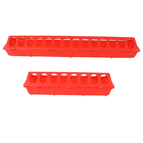 Gatuida 2 Stück Taube Langer Schlitz Essen Futternapf für Vögel Futterspender Vogelfütterer Geflügel vogelhaus Bird House vogelkäfig Birdcage Papageifutter Vögel füttern Groove Plastik rot von Gatuida
