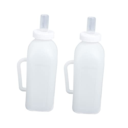 Gatuida 2 Stück Tiermilchflasche füttern Kätzchenflaschen Pflege Futterspender kälberflasche Kälbermilchflasche milchkännchen Milchflasche Lamm Stillflasche für Haustiere Kieselgel von Gatuida