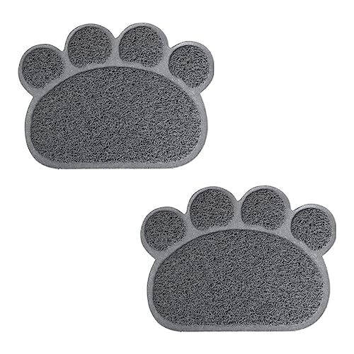Gatuida 2 Stück rutschfeste wasserdichte Katzenfuttermatte Multifunktionale PVC Matte für Haustiere Schützt Böden vor Verschütten und Erleichtert die von Gatuida
