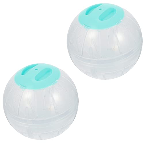 Gatuida 2Stücke Hamster Übungskugeln Transparente Blaue Kunststofflaufkugeln Für Kleintiere Haustierzubehör Für Hamster Ratten Und Rennmäuse von Gatuida