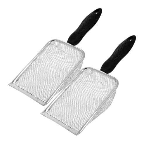 Gatuida 2pcs Katzenstreu Schaufel Reinigungswerkzeug Für Haustierabfälle Edelstahl Mesh Cat Müll Schöpfer Hundedrüsenschöpfer Slotted Müll Schaufel von Gatuida