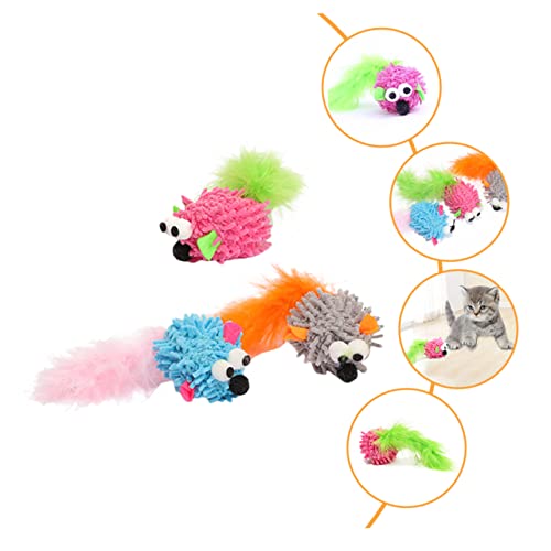 Gatuida 3 Stück Teiliges Katzenspielzeug mit Bissfesten Lebensechten Mäusen Interaktives Kitten Mouse Toy für Katzenbabys Aktivität und Jagdfähigkeit Robustes Cartoon Zufällige Farbe von Gatuida
