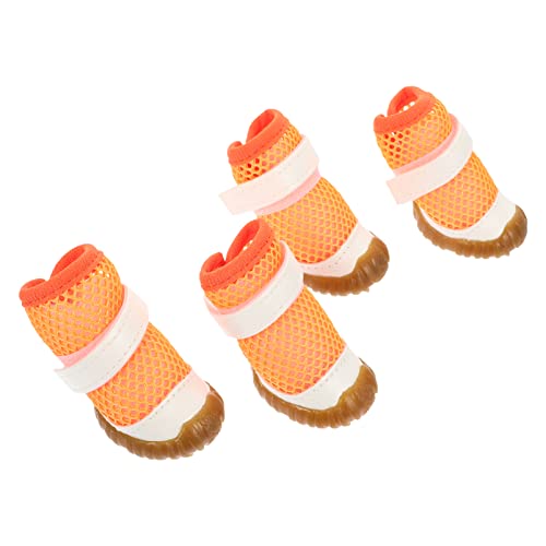 Gatuida 4 Stück Atmungsaktive Hundeschuhe für Welpen rutschfeste Leichte und Bequeme Schutz Pfoten für Drinnen und Draußen Orange Gatuida 4 Stück Atmungsaktive Hundeschuhe für Welpen rutschfeste Leichte und Bequeme Schutz Pfoten für Drinnen und Draußen Orange von Gatuida