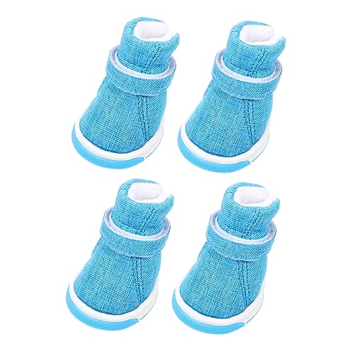 Gatuida 4 Stück Haustierschuhe Pfoten Hunderegenstiefel Anti Hundesocken Welpen wasserdichte Hundeschuhe Hundeschneestiefel Set rutschfeste Haustierstiefel Hunde Outdoor Schuhe von Gatuida