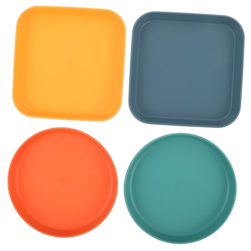 Gatuida 4 Stück Multifunktionale Fressnäpfe für Kleine Haustiere Flache Schalen für und Trockenfutter Einfach zu Reinigen für Kurze Beine und Innenräume von Gatuida