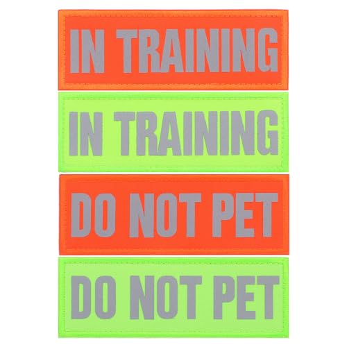 Gatuida 4 Stück Reflektierende Aufnäher für das Hundetraining, Sicherheitshalsbandaufnäher für Geschirr und Leine, abnehmbares Etikett mit Beschriftung, Service-Haustierweste, Etikett für die bei von Gatuida