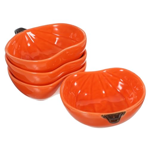 Gatuida 4 Stück Teiliges Hamster Futtergeschirr aus Keramik Kürbisform für Kleine Haustiere Futter und Wasserschalen für Hamster und Kleintiere von Gatuida