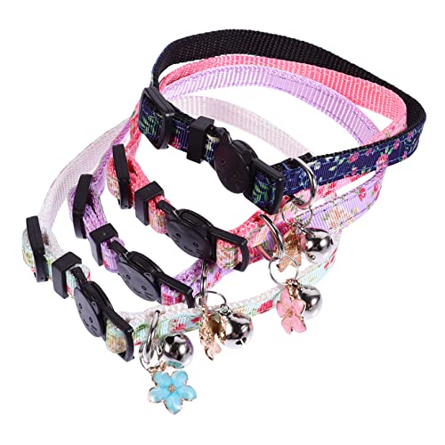 Gatuida 4 Stück Teiliges Katzenhalsband mit Floralem Design Verstellbarem Sicherheitsverschluss Weichen Bändern und Geeignet für Katzen und Kätzchen für Alltag und Besondere Anlässe von Gatuida