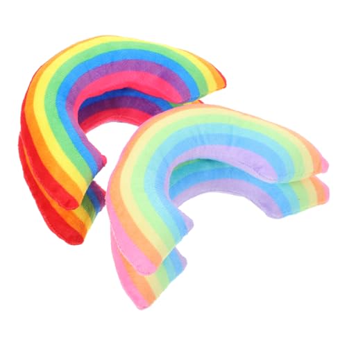 Gatuida 4 Stück Teiliges Katzenkissen mit Katzenminze Hautfreundliches Kuschelkissen in Regenbogenfarben Vielseitiges Katzenspielzeug und Schlafkissen für Drinnen Geeignet für Katzen und von Gatuida