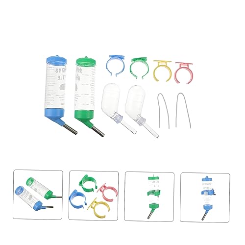 Gatuida 4 Stück Teiliges Kleine Haustier Wasserspender mit Transparentem Design Tropffreie Trinkflaschen für Hamster Meerschweinchen Igel Chinchillas Einfache Handhabung und Überwachung von Gatuida