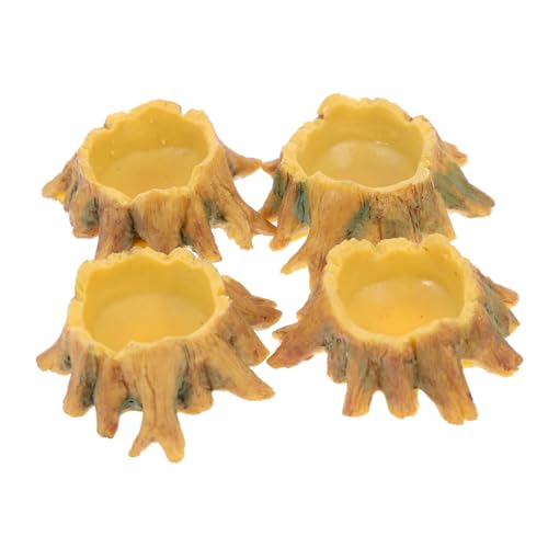 Gatuida 4 Stück Teiliges Mini wassernäpfe aus Resin für Kleine Reptilien Spinnen Skorpione rutschfest Terrarien Wasserschalen Geeignet für Schildkröten Eidechsen und Geckos von Gatuida