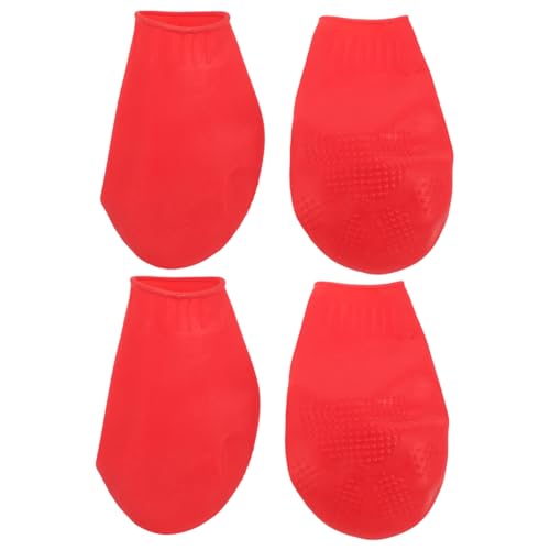 Gatuida 4 Stück wasserdichte Hundeschuhe für Kleine Hunde rutschfeste Gummischuhe mit Atmungsaktiver Verschleißfester Sohle für Outdoor Aktivitäten und Regenschutz Rot Gatuida 4 Stück wasserdichte Hundeschuhe für Kleine Hunde rutschfeste Gummischuhe mit Atmungsaktiver Verschleißfester Sohle für Outdoor Aktivitäten und Regenschutz Rot von Gatuida
