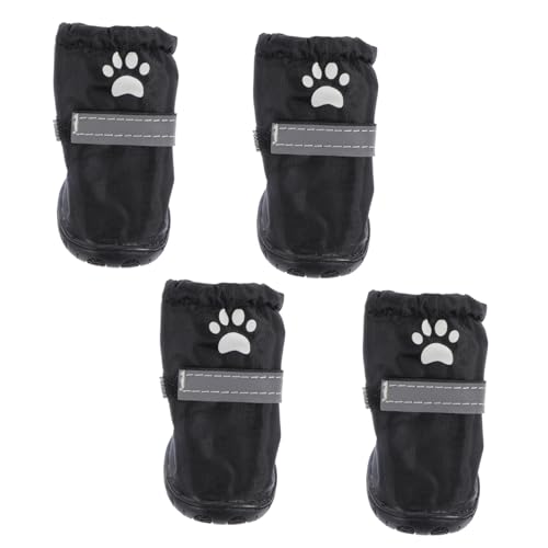 Gatuida 4Stücke wasserdichte Hundeschuhe Aus Polyester rutschfeste Regenschuhe Für Kleine Und Mittlere Pfotenschützende Regenstiefel von Gatuida