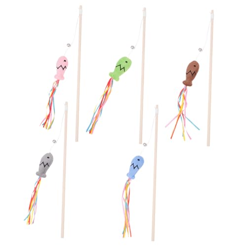 Gatuida 5 Stück Teiliges Interaktives Katzenspielzeug Holzstab mit Farbigem Fischanhänger und Bunten Bändern Teaser Angel für Katzen Training und Bewegung Fördert Neugier und Spieltrieb Gatuida 5 Stück Teiliges Interaktives Katzenspielzeug Holzstab mit Farbigem Fischanhänger und Bunten Bändern Teaser Angel für Katzen Training und Bewegung Fördert Neugier und Spieltrieb von Gatuida