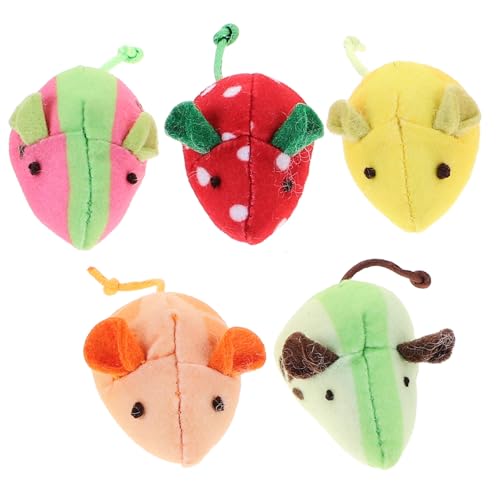 Gatuida 5 Stück Teiliges Katzenminze Interaktive Mäuse für Katzen Weiche Plüschspielzeuge Erdbeer Wassermelonen Kiwi Orangen und Zitronenform für Indoor Katzen und Spielerische Gatuida 5 Stück Teiliges Katzenminze Interaktive Mäuse für Katzen Weiche Plüschspielzeuge Erdbeer Wassermelonen Kiwi Orangen und Zitronenform für Indoor Katzen und Spielerische von Gatuida