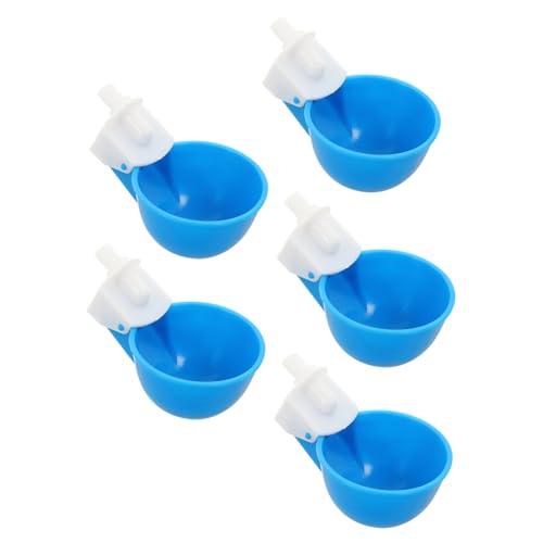 Gatuida 5 Stück Tränkebecken Für Geflügel Hühnerversorgung Wasserzufuhr Wassergläser Vogelfütterer Wasserspender Für Tauben Vogelschüssel Weidewasserspender Futternapf Für Hühner Pom Blue von Gatuida