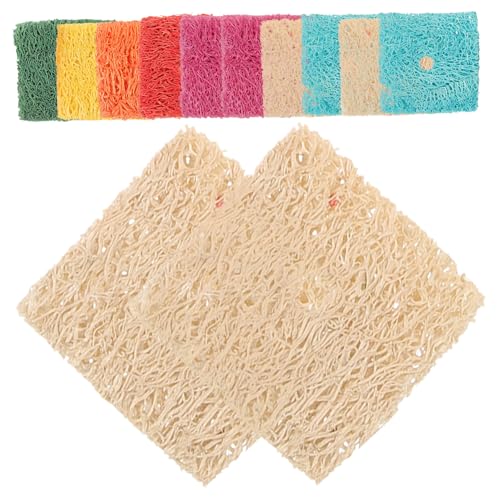 Gatuida 50 Stück Hamster Kauspielzeug aus Natürlichem Loofah Quadratische Nager Zahnpflege Snacks in Bunten Farben Geeignet für Hamster Meerschweinchen Kaninchen und Zufällige Farbe von Gatuida
