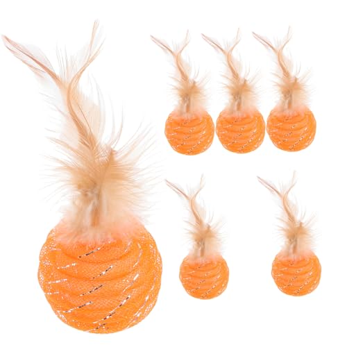Gatuida 6 Stück Badmintonball- für Wohnungskatzen Feder Kätzchen Katzenbälle drinnen katzenspielzeug Kitten süßes Kätzchenspielzeug für Katze Orange Gatuida 6 Stück Badmintonball- für Wohnungskatzen Feder Kätzchen Katzenbälle drinnen katzenspielzeug Kitten süßes Kätzchenspielzeug für Katze Orange von Gatuida