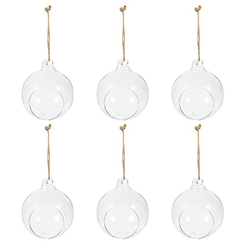 Gatuida Hängende Glasvasen 6 Stück Hydrokultur Pflanzen Container Transparent Dekorative Kerzenhalter für Indoor Dekoration Gatuida Hängende Glasvasen 6 Stück Hydrokultur Pflanzen Container Transparent Dekorative Kerzenhalter für Indoor Dekoration von Gatuida