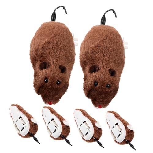 Gatuida 6 Stück Plüsch Aufziehspielzeug Mäuse für Katzen Teiliges Zufälligen Farben Interaktives Katzenspielzeug Aktivität und Gesundheit für Haustiere und Halloween Zufällige Farbe von Gatuida