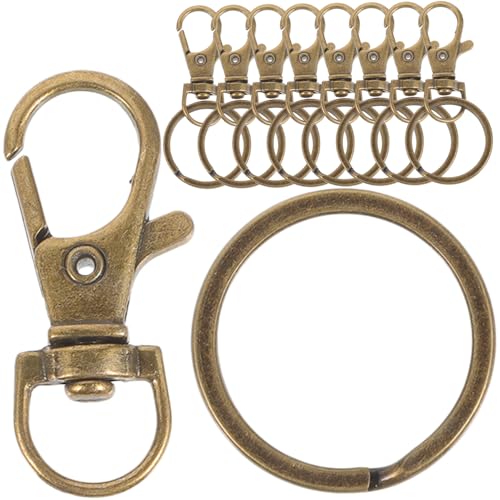Gatuida 60 Stück Teiliges Zinklegierung Schlüsselringe und Metall Karabiner Schlüsselanhänger DIY Schlüsselbund Zubehör Robust und Langlebig Bronze Farbe Geeignet für Schlüssel und von Gatuida